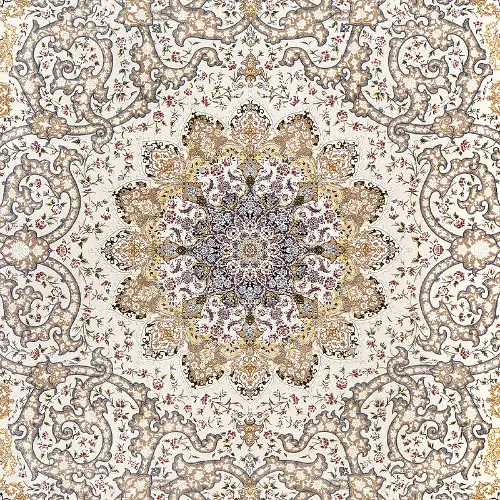  فرش داریوش 1500 شانه کد 1545 زمینه کرم (برجسته) 