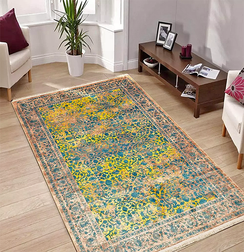 فرش محتشم کلاریس کد 900451 زمینه خاکستری (غیربرجسته) 