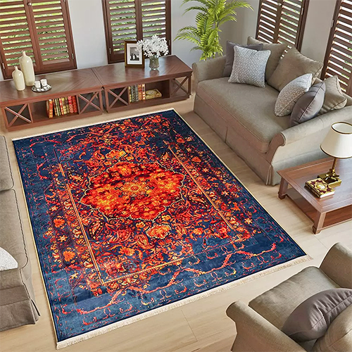  فرش محتشم کلاریس کد 900474 زمینه قرمز (غیربرجسته) 
