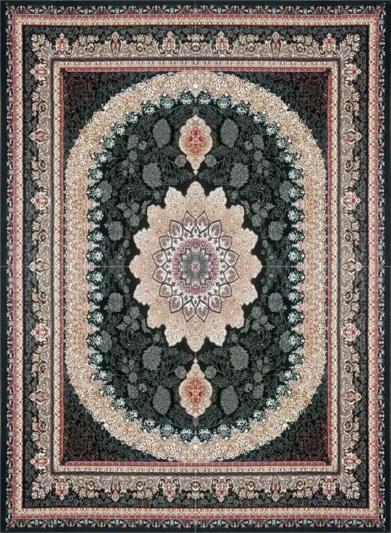  فرش ماشینی 440 شانه طرح گیتا زمینه سورمه ای (غیربرجسته) 