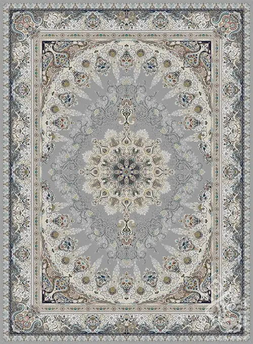 فرش قیطران 1500 شانه طرح مخمل زمینه فیلی (برجسته)