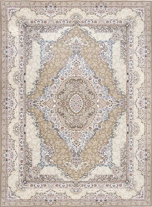 فرش داریوش 1500 شانه کد 1540 زمینه ترمه ای (برجسته)