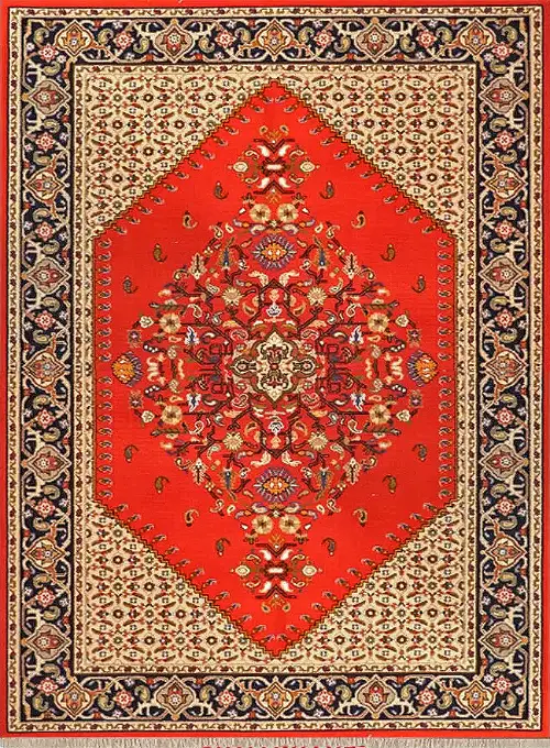 فرش ستاره کویر یزد گبه کد SH-b058-8859 زمینه لاکی (غیربرجسته)