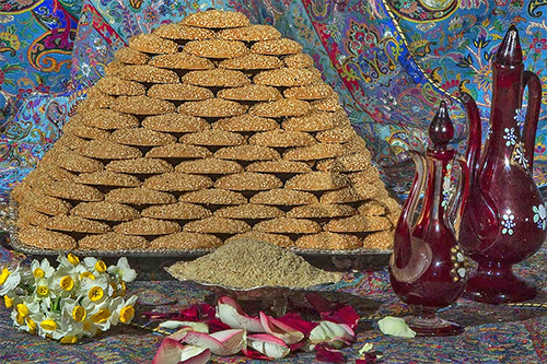 شیرینی حاج خلیفه یزد نان کنجدی رژیمی 