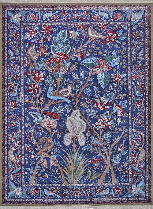فرش محتشم کلاریس کد 200012 زمینه سورمه ای (غیربرجسته)