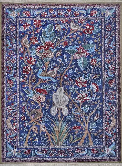 فرش محتشم کلاریس کد 200012 زمینه سورمه ای (غیربرجسته)