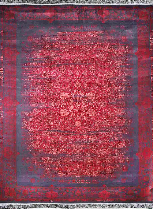 فرش آراد کاشان 1500 شانه کد 101 زمینه قرمز (برجسته)