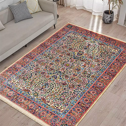  فرش محتشم کلاریس کد 900408 زمینه کرم (غیربرجسته) 