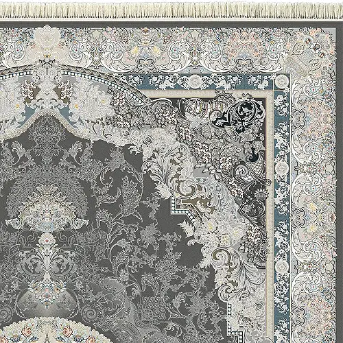  فرش داریوش 1200 شانه کد 1406 زمینه دودی (برجسته) 