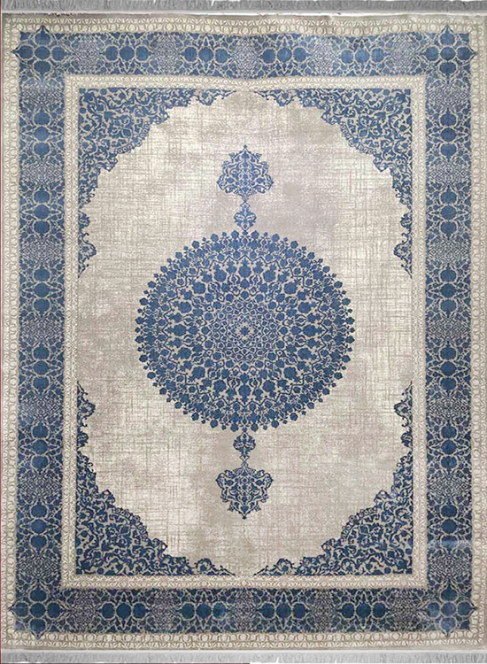فرش مهدیان 700 شانه کد 70011 زمینه دودی (برجسته)