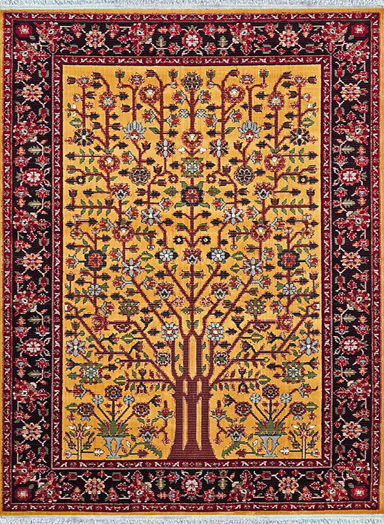 فرش مهدیان 400 شانه کد 43019 زمینه طلایی (غیربرجسته)