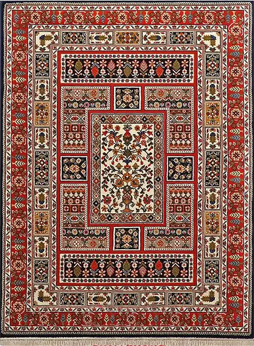 فرش ستاره کویر یزد گبه کد SH-b063-8855 زمینه سورمه ای (غیربرجسته)