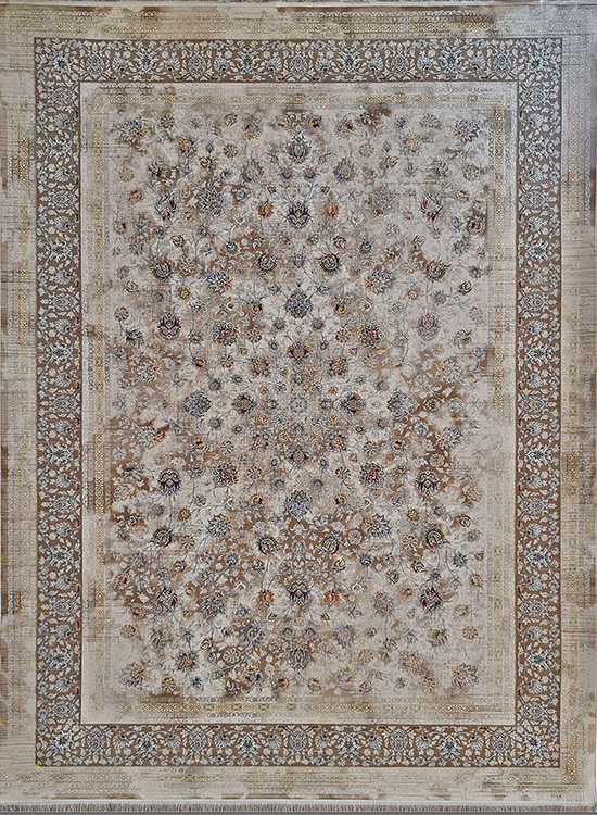 فرش آینده 1500 شانه طرح دایان زمینه شکلاتی (برجسته)