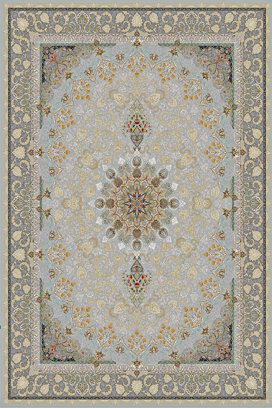 فرش ستاره کویر یزد 1500 شانه کلکسیون ستارگان کویر کد TX500 زمینه 1037 لایت (برجسته)