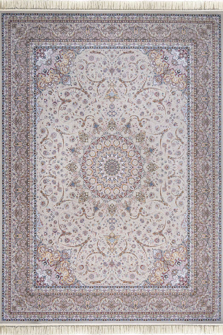 فرش داریوش 1500 شانه کلکسیون مینیاتور کد D1521 زمینه کرم (برجسته)