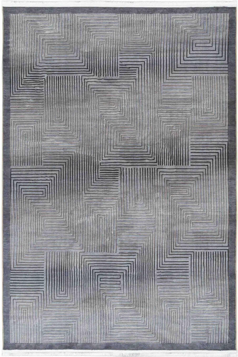 فرش محتشم 700 شانه مدرن کد 25MM0000 زمینه خاکستری (غیربرجسته)