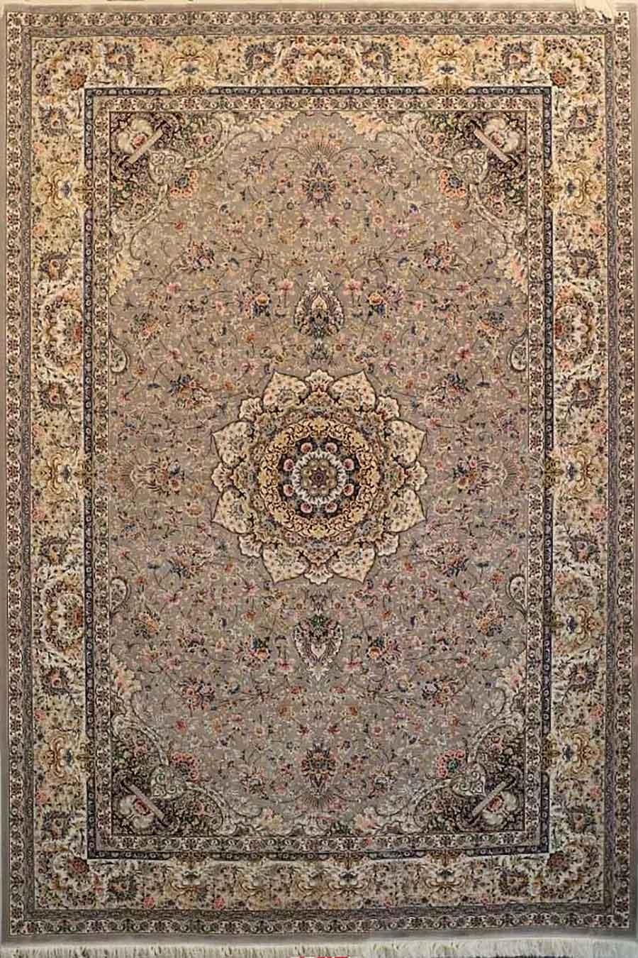 فرش ستاره کویر یزد 1000 شانه کلکسیون عالی قاپو کد HA51 زمینه 3032 (برجسته)