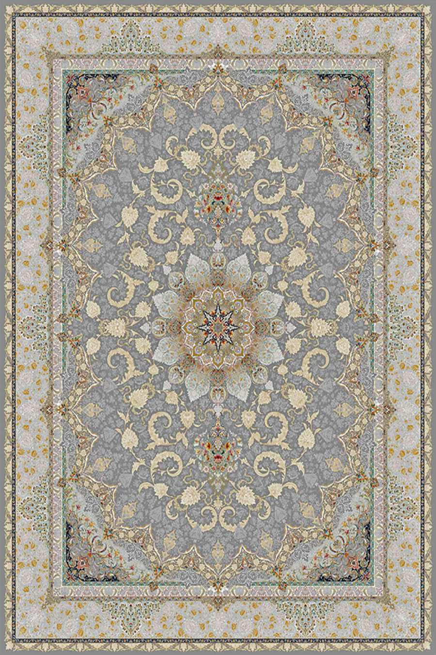 فرش ستاره کویر یزد 1500 شانه کلکسیون ستارگان کویر کد TX500 زمینه 1073 لایت (برجسته)