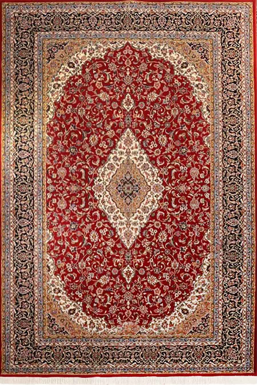فرش ستاره کویر یزد 500 شانه کلکسیون ایساتیس کد V0-3 زمینه 8049 (غیربرجسته)