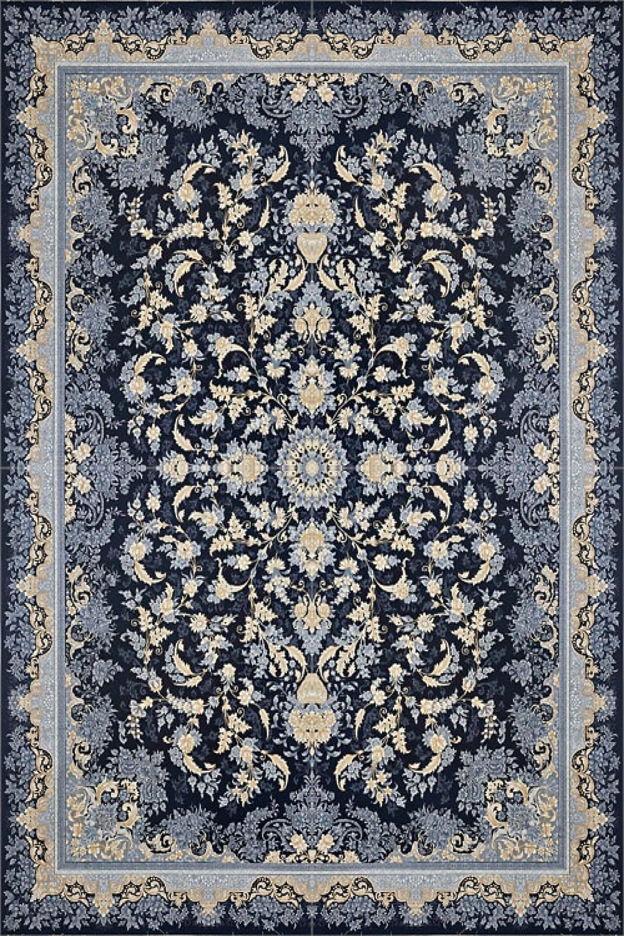 فرش ستاره پانیذ 700 شانه افشان گل پری زمینه دودی (غیربرجسته)