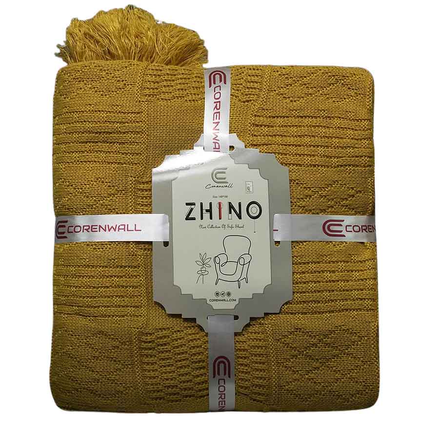 شال مبل کلکسیون ژینو سایز 180*140 سانتی متر رنگ خردلی