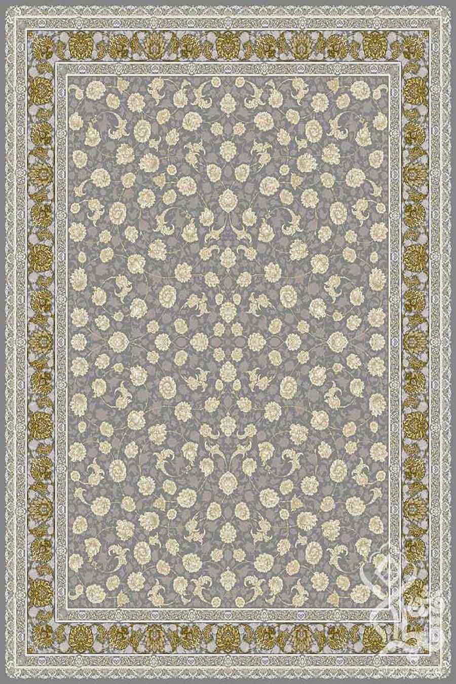 فرش قیطران 1200 شانه کلکسیون مهناز طرح زرافشان زمینه فیلی حاشیه بژ