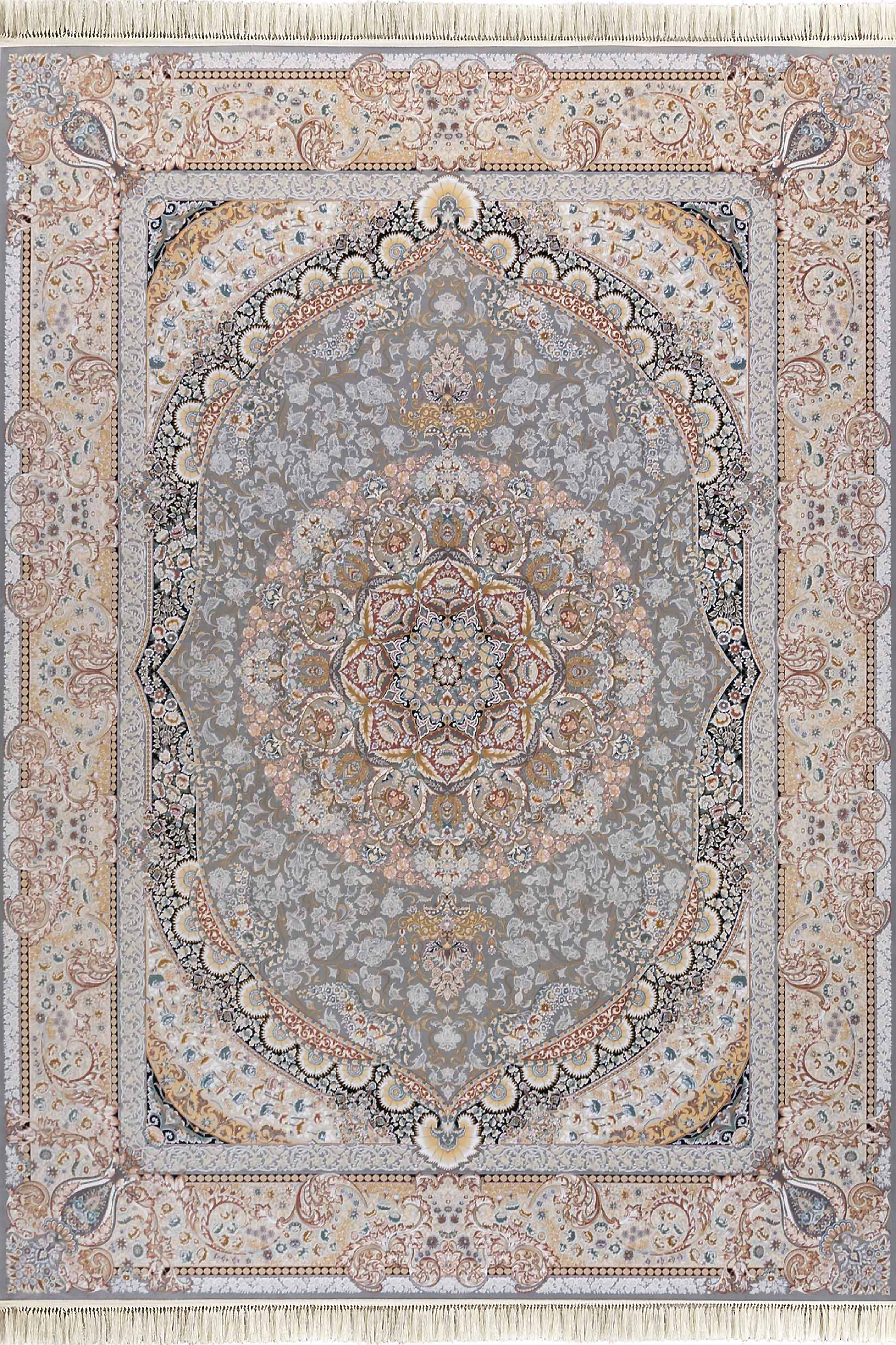 فرش داریوش 1500 شانه کلکسیون مینیاتور کد D1516 زمینه فیلی (برجسته)