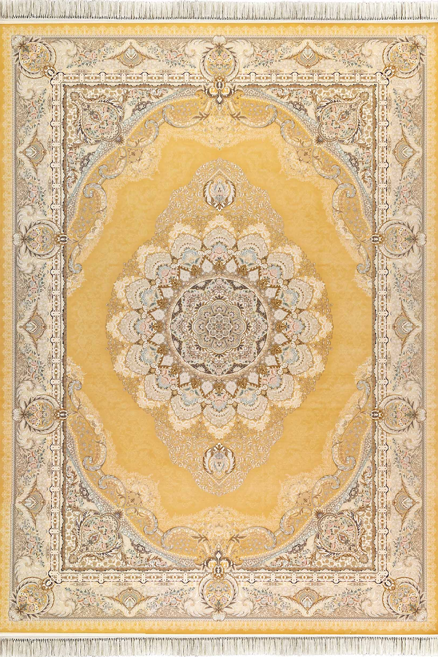 فرش داریوش 1500 شانه کلکسیون مینیاتور کد D1559 زمینه طلایی (برجسته)