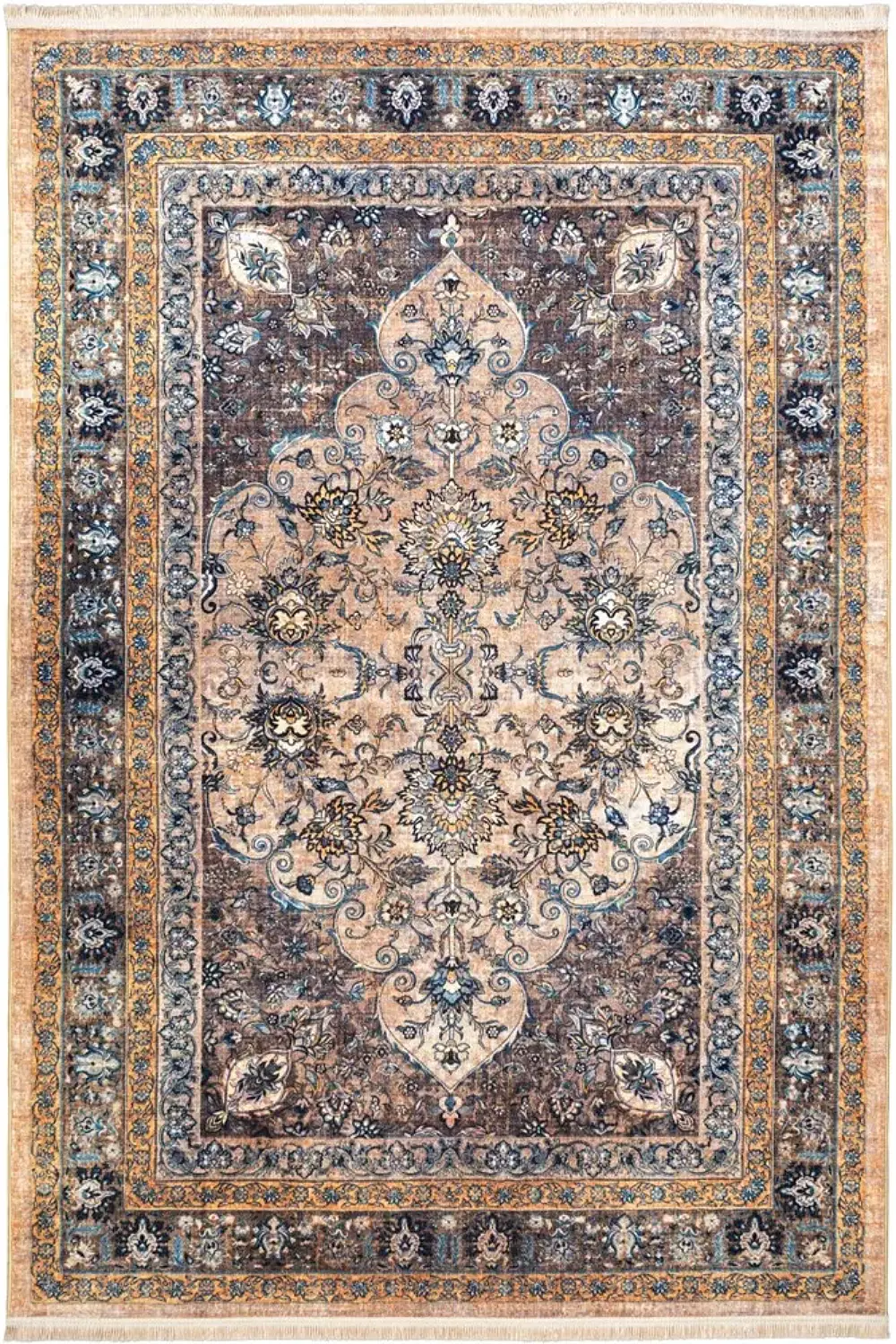 فرش محتشم 1000 شانه کلکسیون سنتی کد 901401 زمینه تمام رنگ (غیربرجسته)