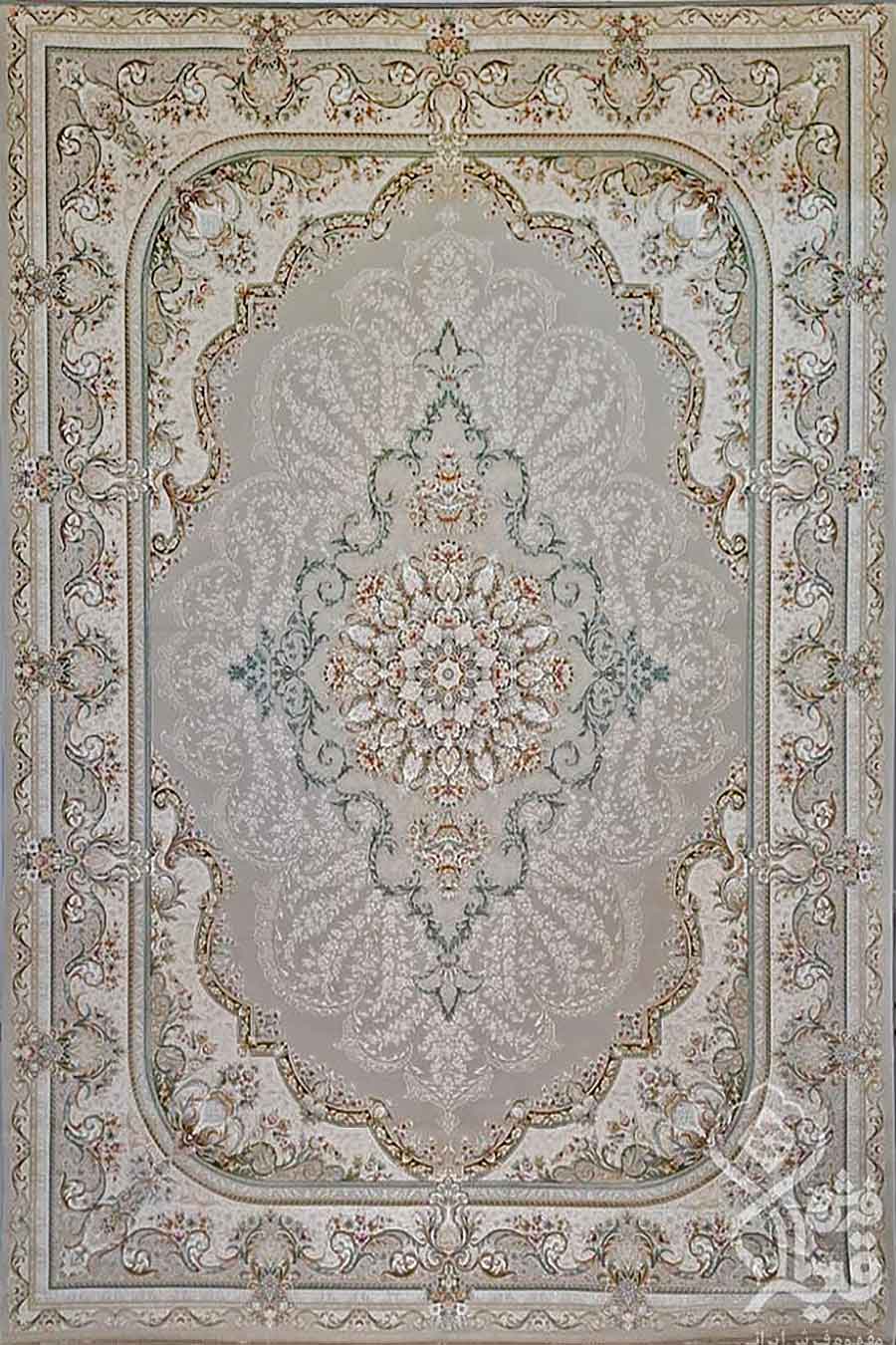 فرش قیطران 1200 شانه کلکسیون نوال طرح کایا زمینه فیلی (برجسته)