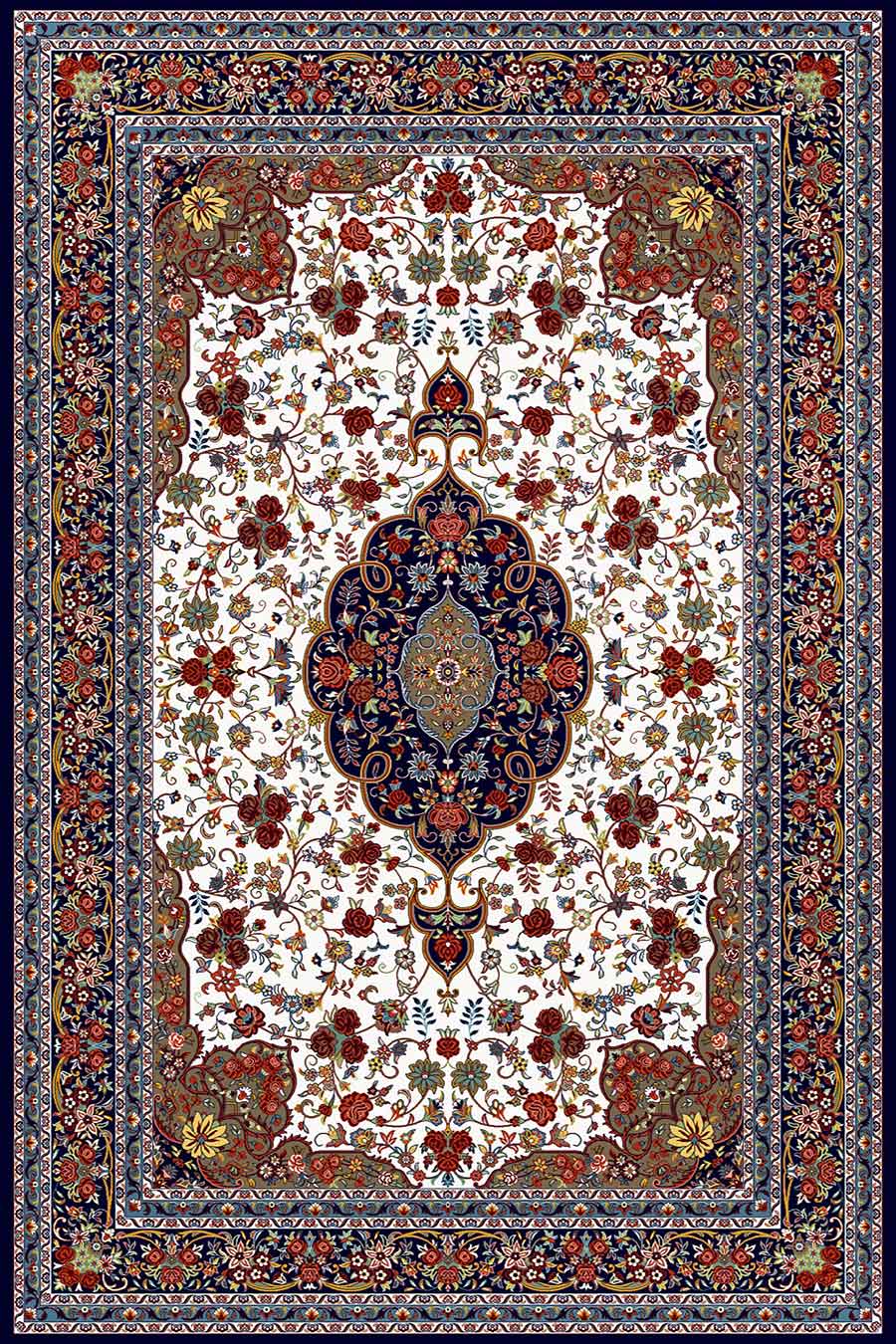 فرش ستاره کویر یزد 700 شانه کلکسیون شاهکار نوین کد N83 زمینه 2509