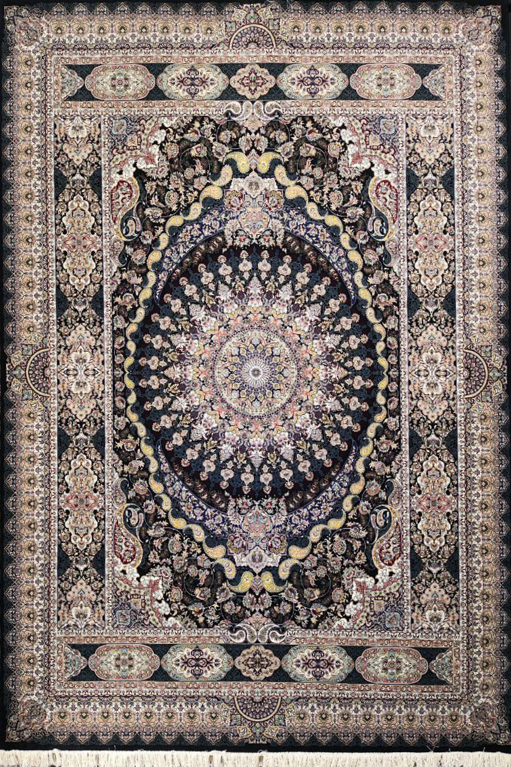 فرش ستاره کویر یزد 1000 شانه کلکسیون هزار و یک شب کد HC11 زمینه 1109 (برجسته)