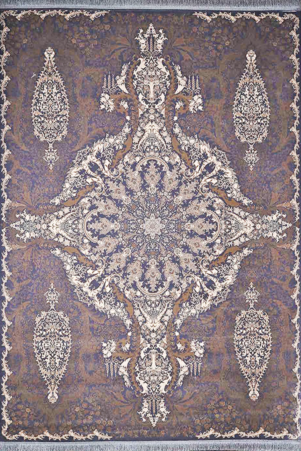 فرش آراد 1500 شانه کد 120 زمینه نقره ای (غیربرجسته)