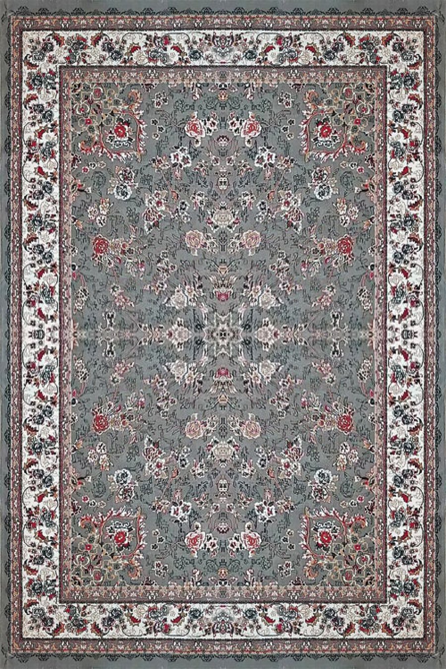 فرش کاشان 500 شانه طرح گیلدا زمینه فیلی (غیربرجسته)