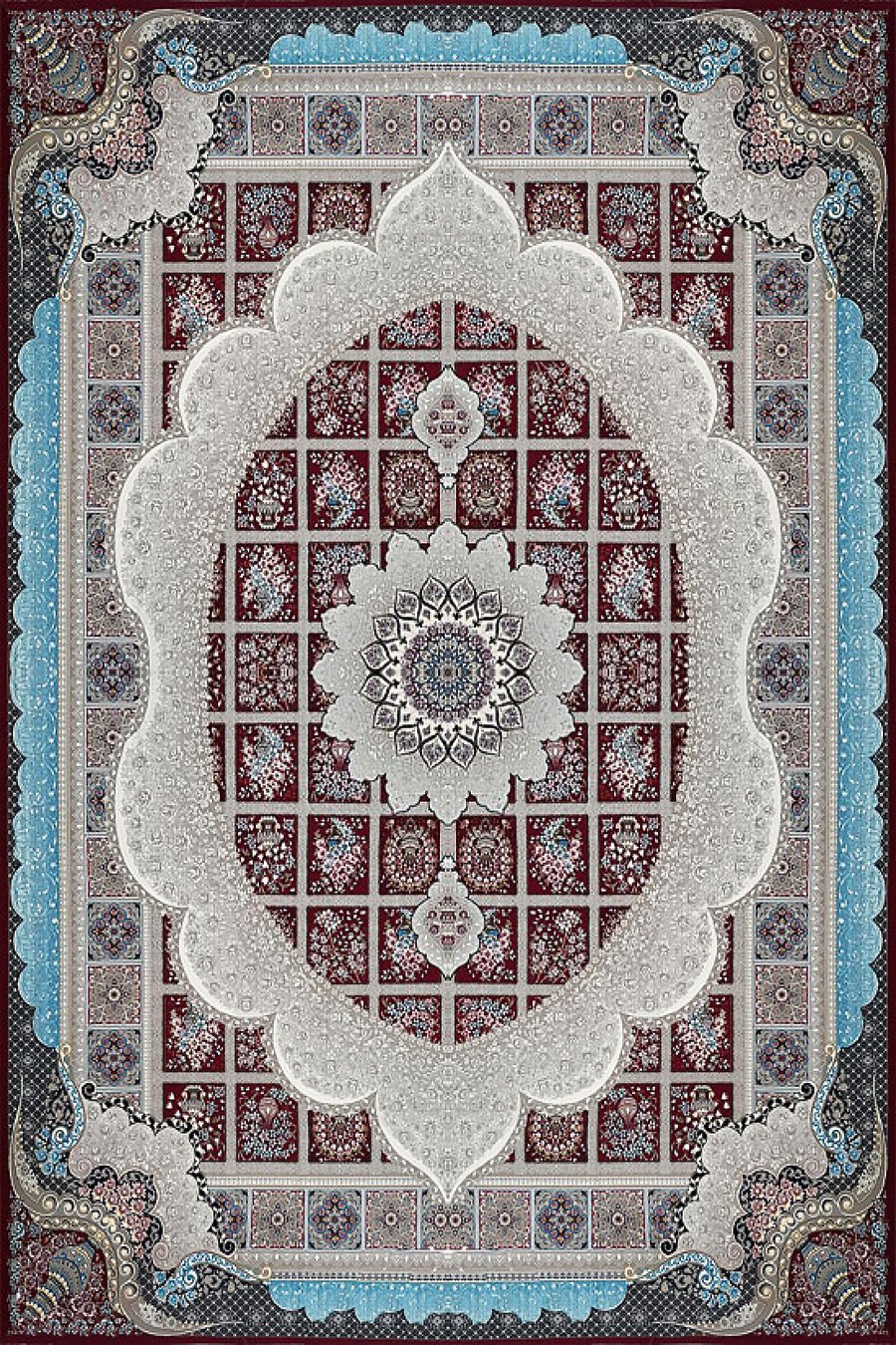 فرش ستاره پانیذ 700 شانه طرح مانلی زمینه رناسی (غیربرجسته)