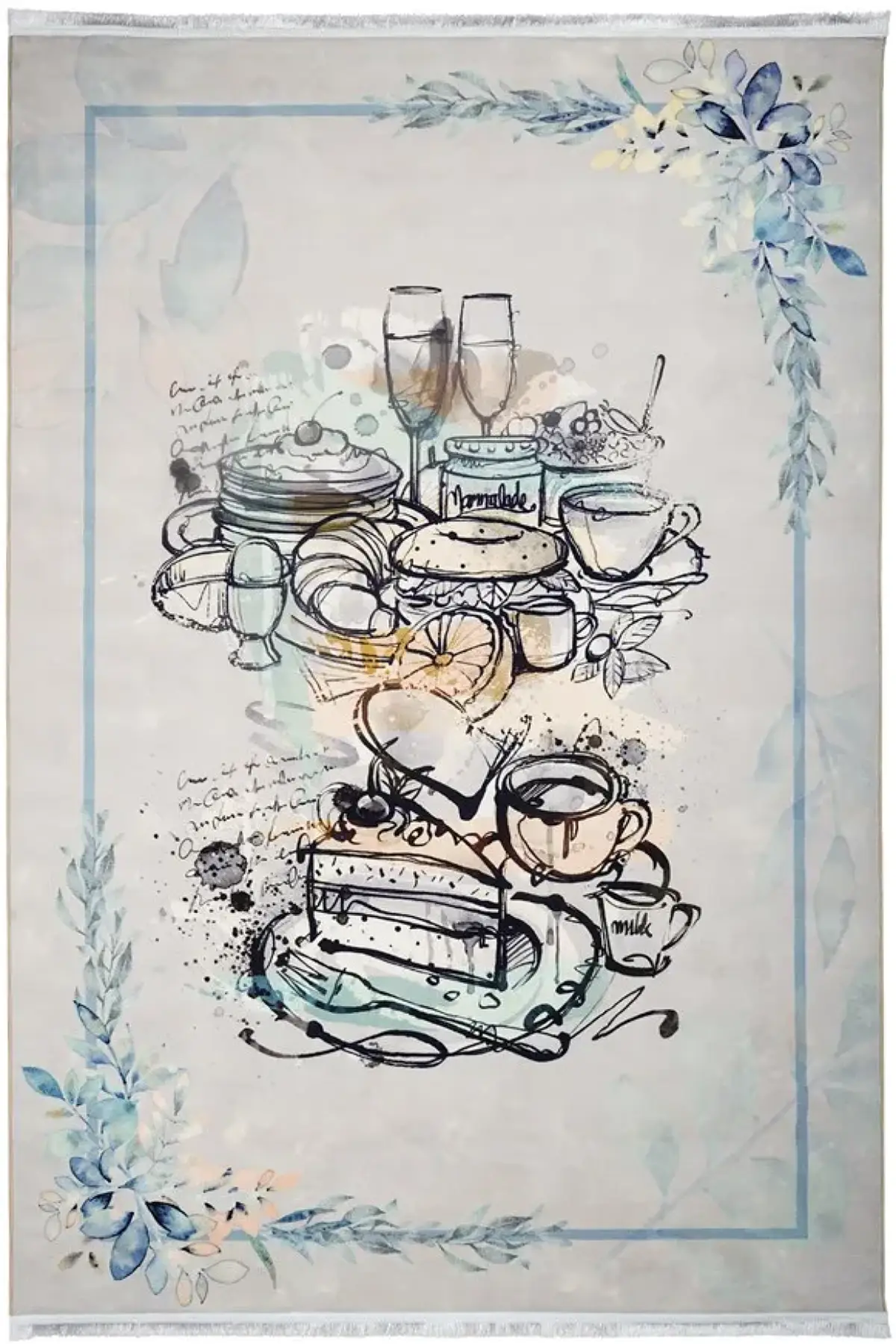 فرش محتشم آشپزخانه کد 102400 زمینه طوسی (غیربرجسته)