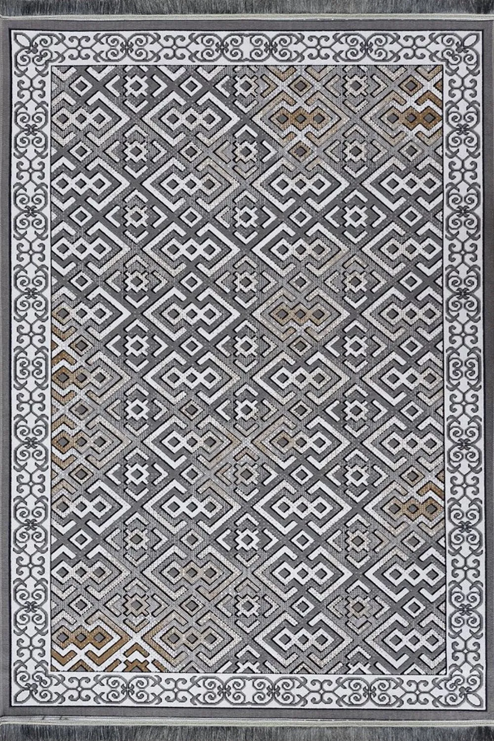 گلیم ماشینی جزیره کد 918 زمینه نقره ای (غیربرجسته)