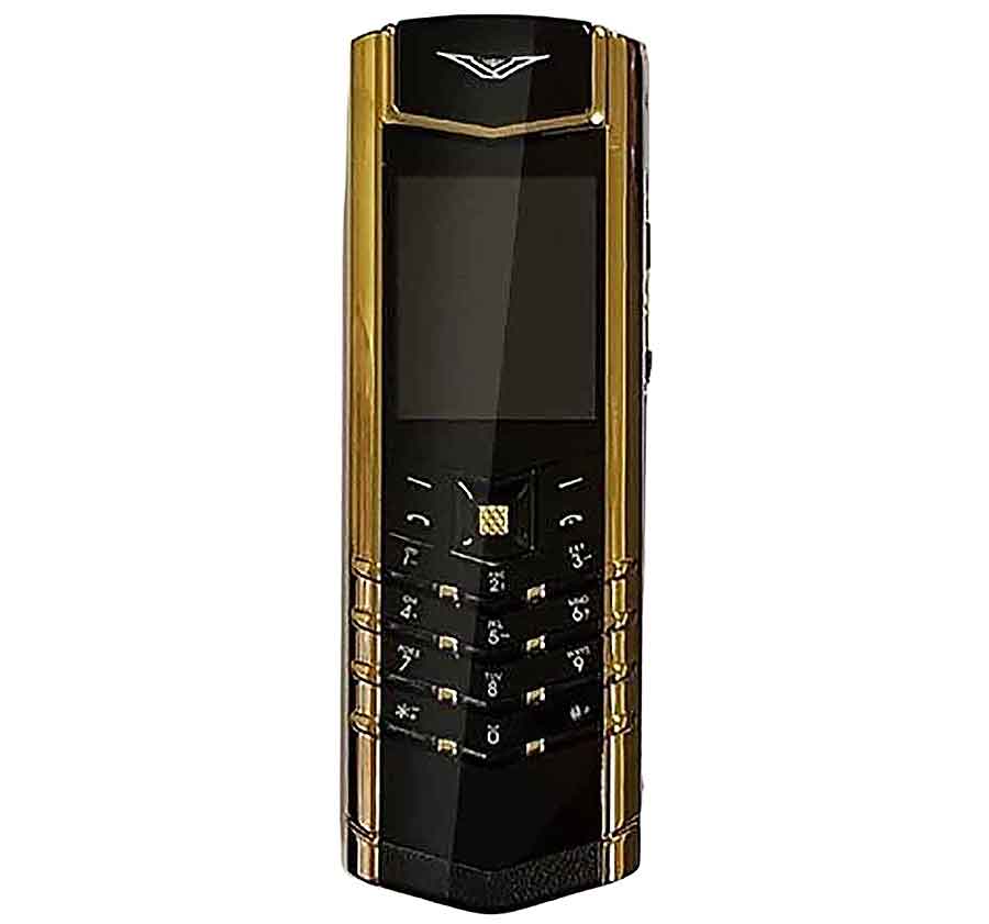 گوشی موبایل طرح ورتو VERTU رنگ مشکی-طلایی دو سیم کارت با گارانتی شرکتی و ریجستری