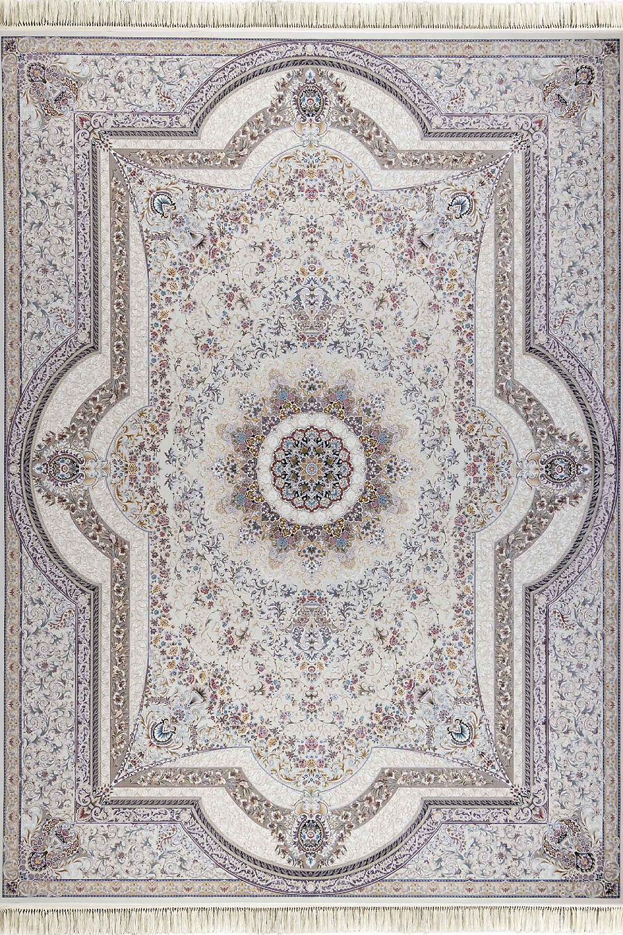 فرش داریوش 1500 شانه کلکسیون مینیاتور کد D1547 زمینه کرم (برجسته)