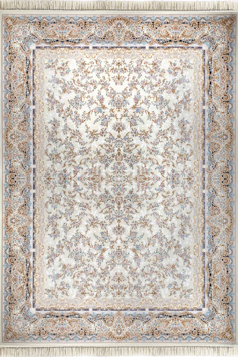 فرش داریوش 1500 شانه کلکسیون مینیاتور کد D1549 زمینه کرم (برجسته)