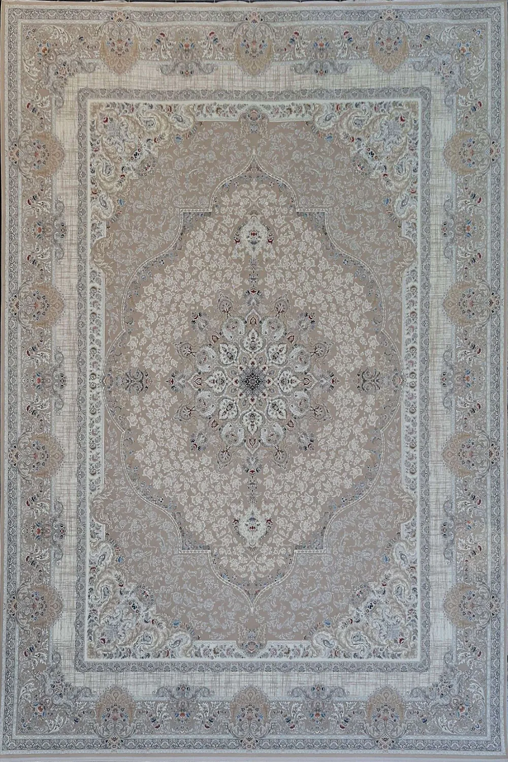 فرش آینده 1500 شانه کلکسیون آرامیس طرح ویرا زمینه شنی (برجسته)