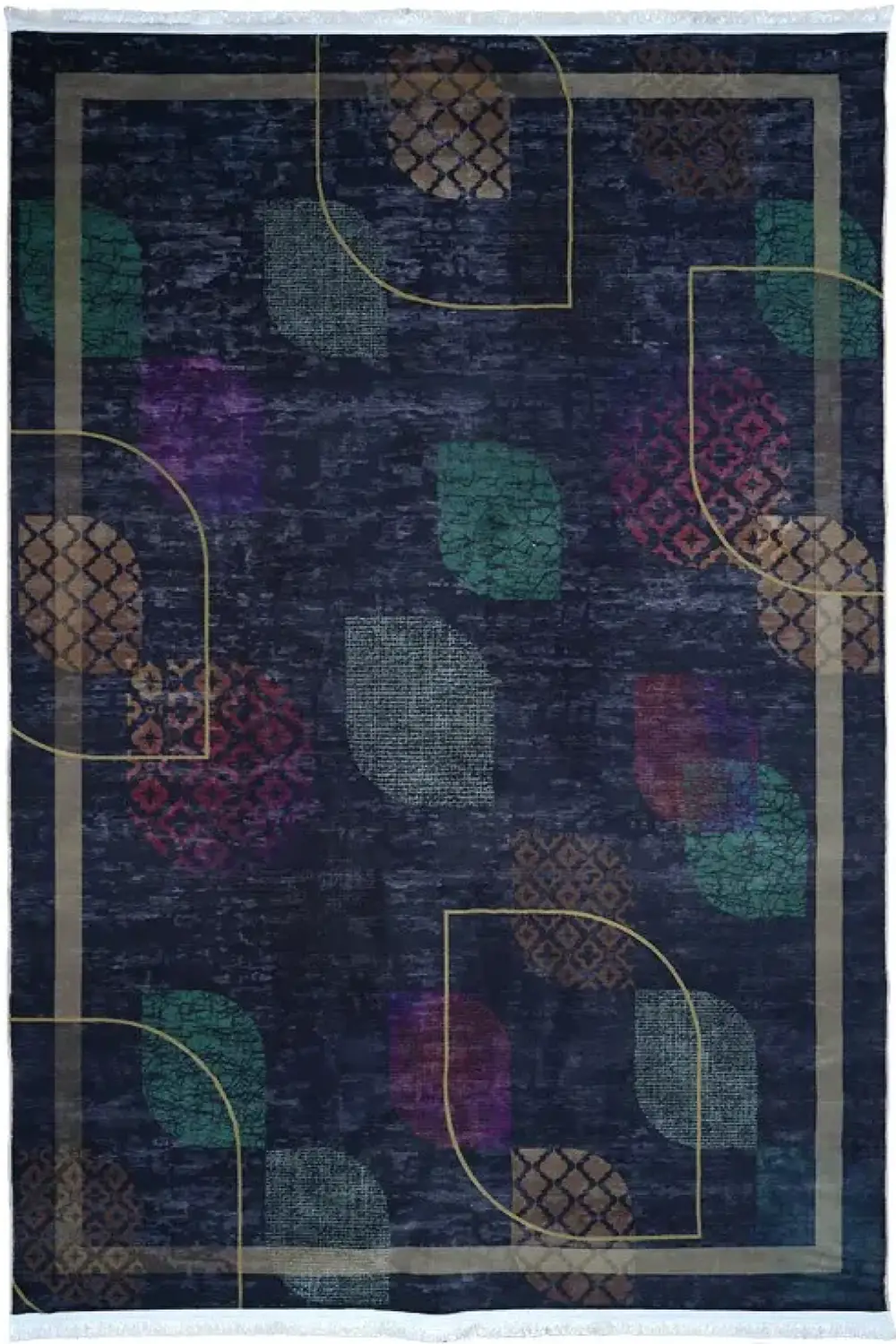 فرش محتشم 700 شانه مدرن کد 101482 زمینه طوسی (غیربرجسته)