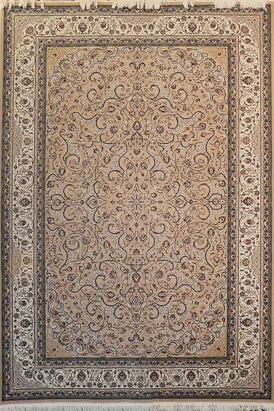 فرش ستاره کویر یزد 1000 شانه کلکسیون عالی قاپو کد HA52 زمینه 3010 (برجسته)