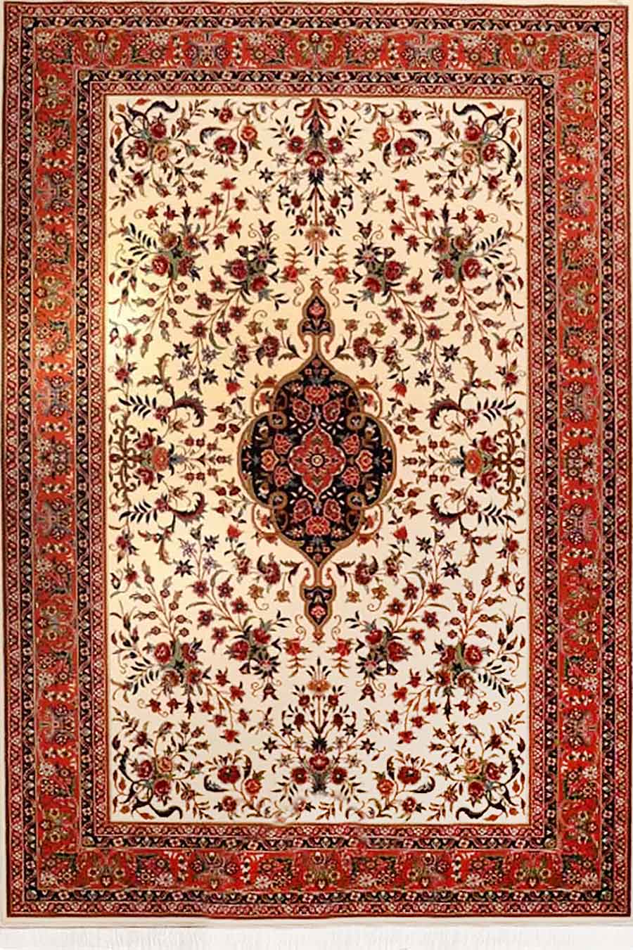 فرش ستاره کویر یزد 500 شانه کلکسیون ایساتیس کد I46 زمینه 8304 (غیربرجسته)