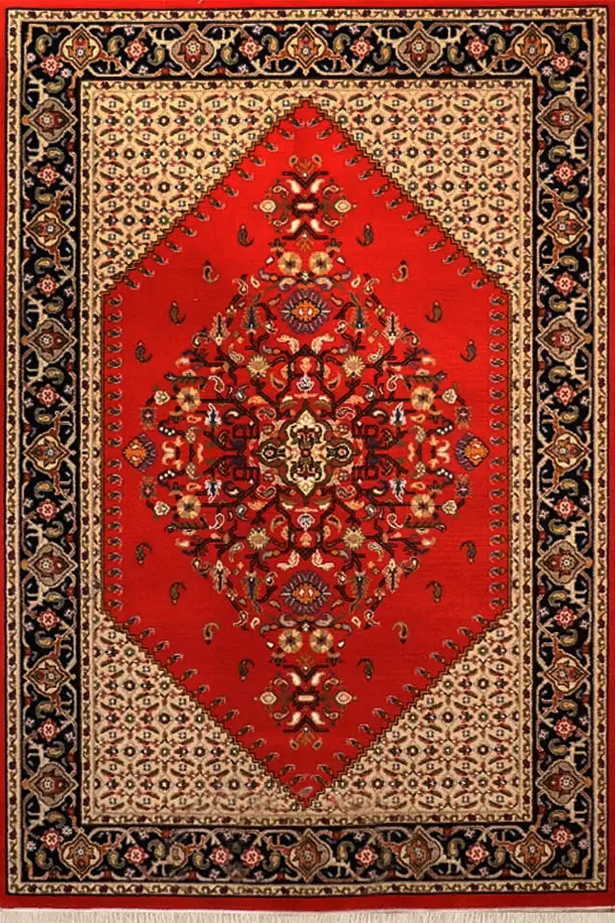 فرش ستاره کویر یزد کلکسیون شاهسون کد SH-b058-8859 زمینه لاکی (غیربرجسته)