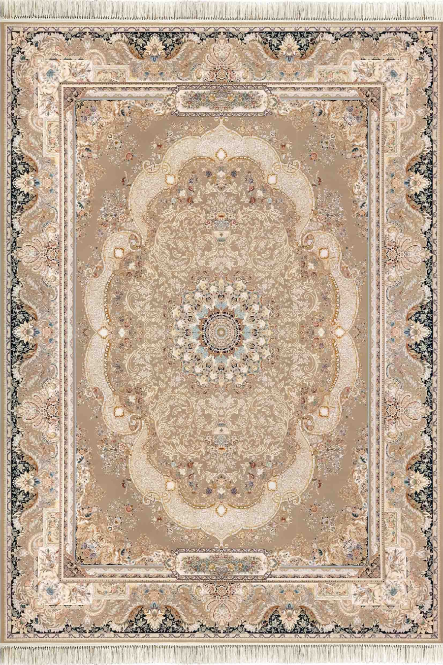 فرش داریوش 1500 شانه کلکسیون مینیاتور کد D1567 زمینه ترمه ای (برجسته)