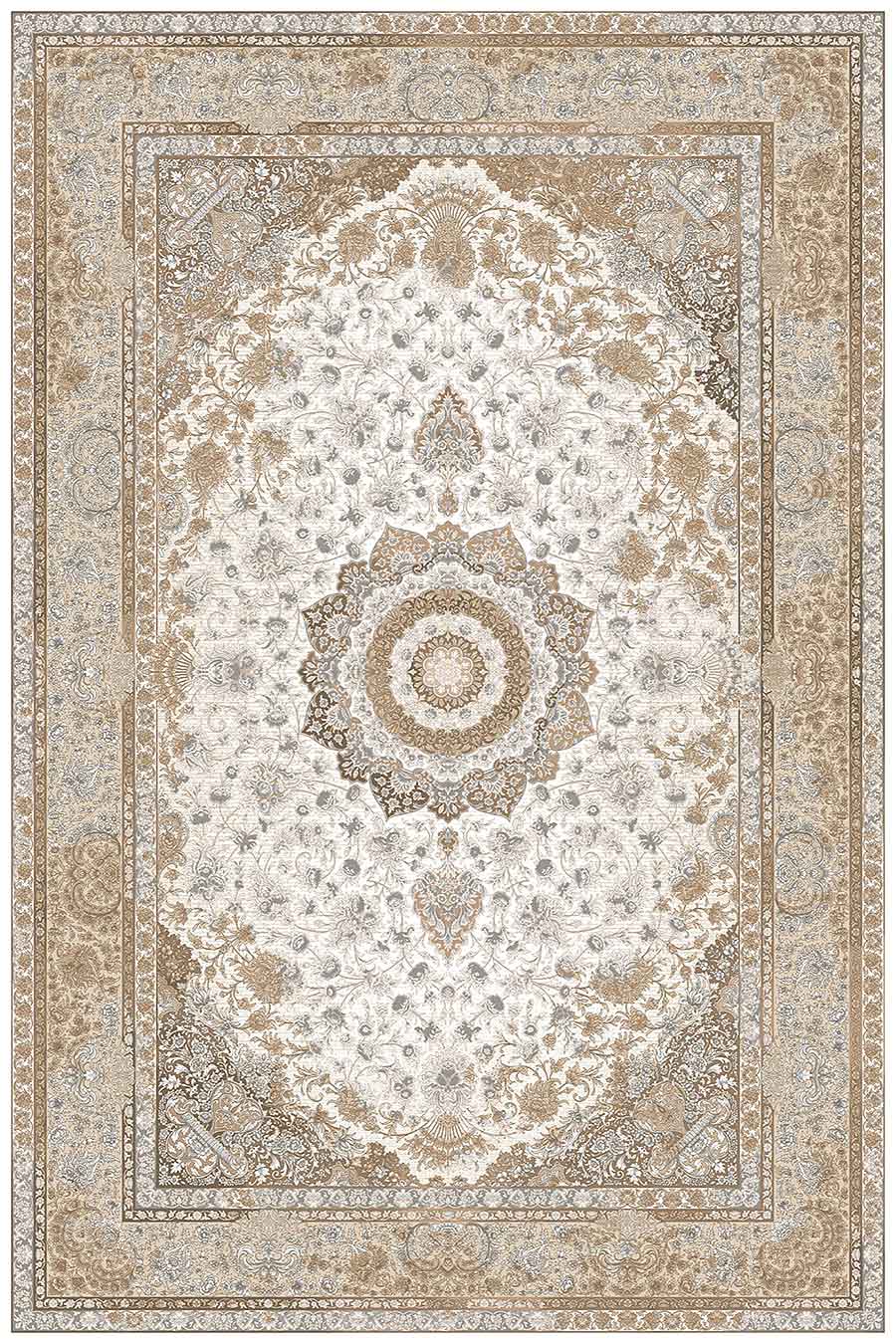 فرش ستاره کویر یزد 1000 شانه کلکسیون عالی قاپو کد HA51L زمینه 3002 (برجسته)