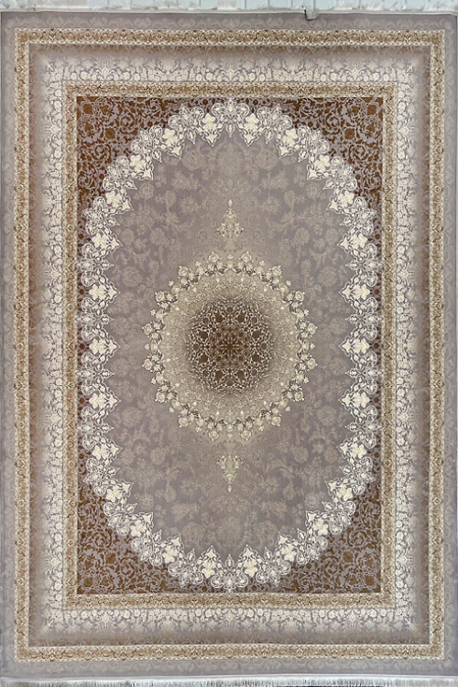 فرش باستان یزد 1200 شانه کد 06-10 زمینه ترمه ای (برجسته)