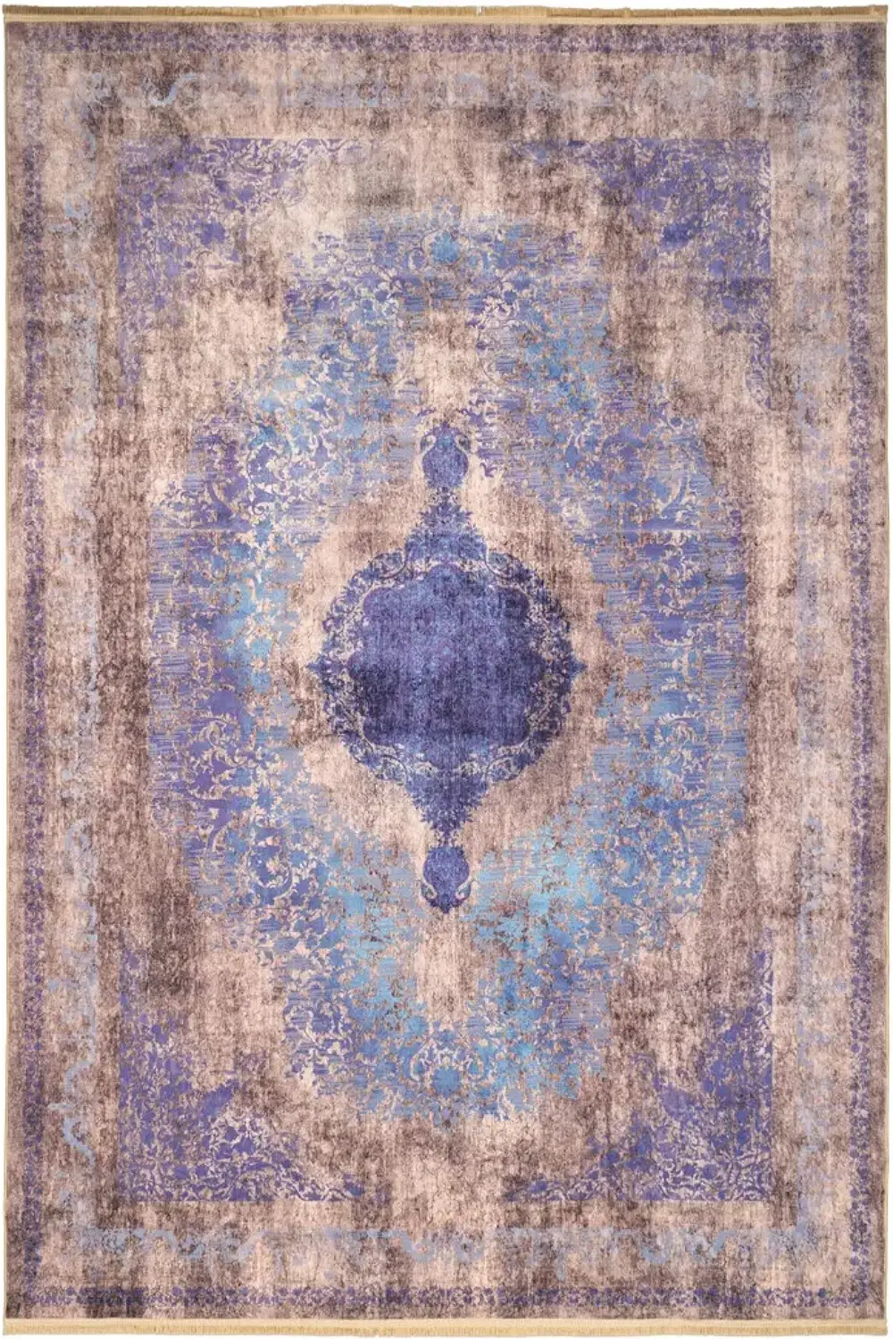 فرش محتشم کهنه نما 1000 شانه کد 900449 زمینه خاکستری (غیربرجسته)