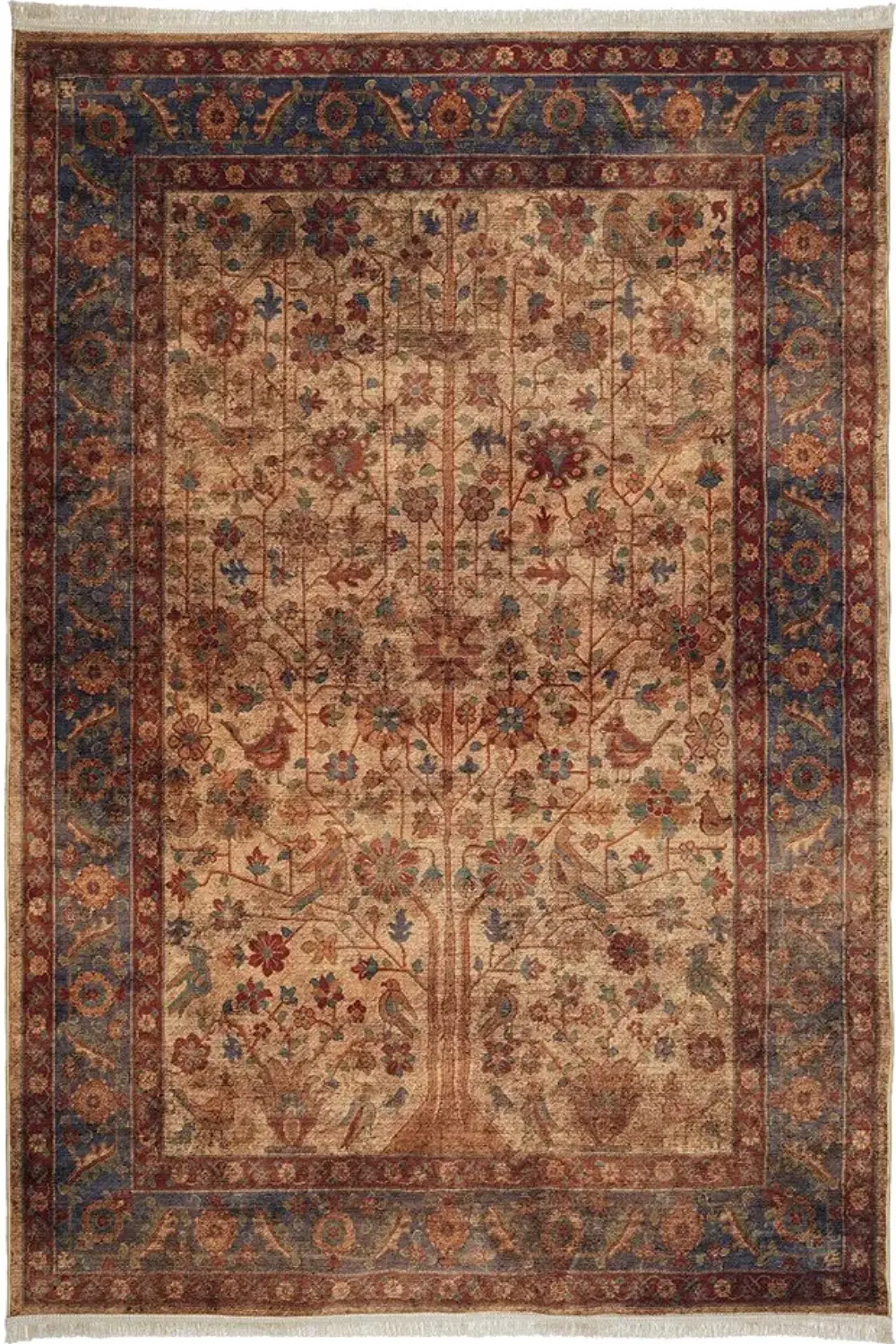 فرش محتشم کهنه نما 1000 شانه کد 100623 زمینه کرم (غیربرجسته)